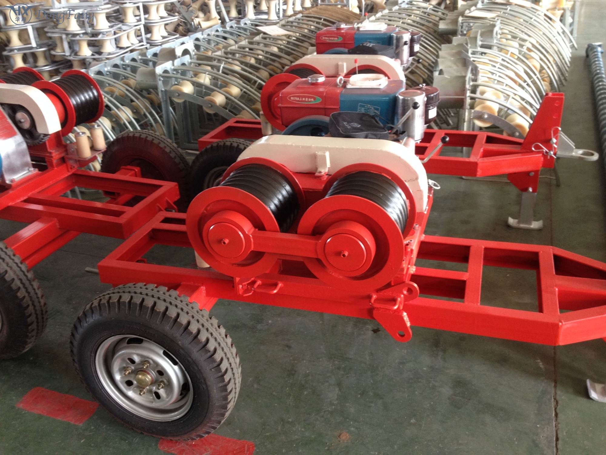 Transmission Line Motorised Pulling Winch 3 ton with double capastans